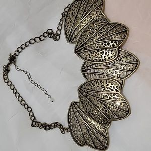 Large bronze leaf necklace